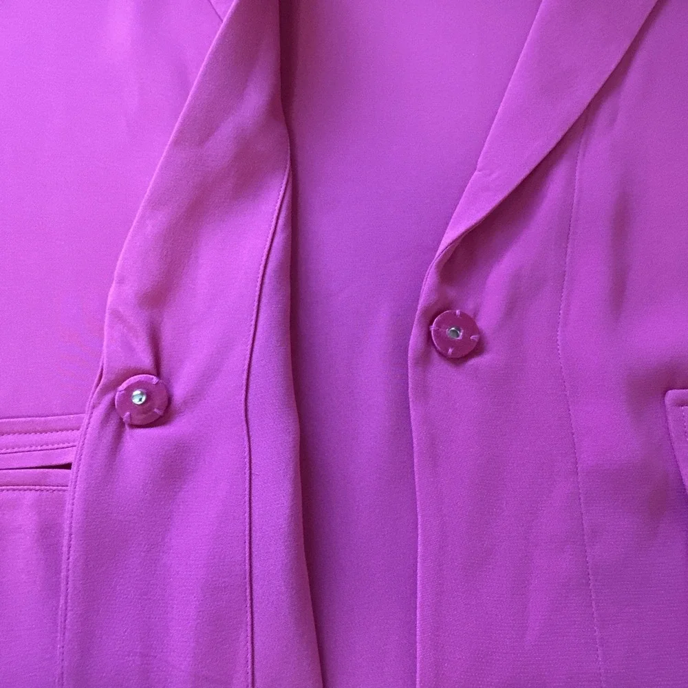 NWT Careste Cecile Silk Blazer Jacket Size 14 Pink Light Weight Classic Pockets